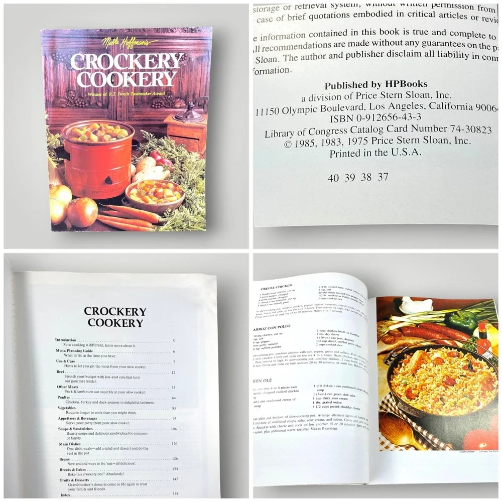 1980s Cookbook Bundle Crock Pot Kitchen Hints Miriam Loo & Mable Hoffman